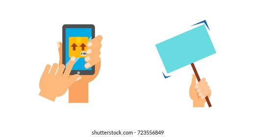 Symbolic hands icon set