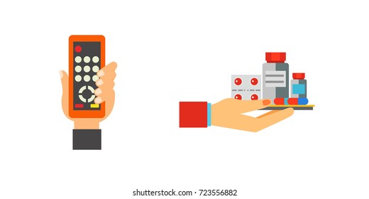 Symbolic hands icon set