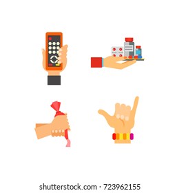 Symbolic hands icon set