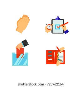 Symbolic hands icon set