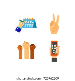 Symbolic hands icon set