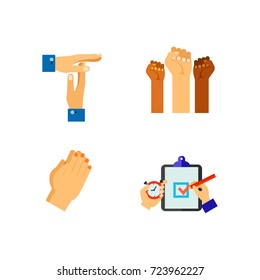 Symbolic hands icon set