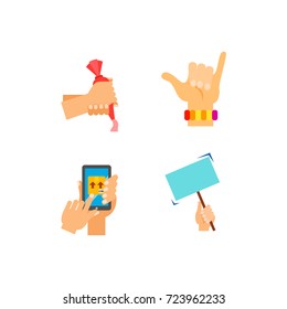 Symbolic hands icon set