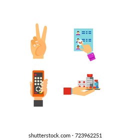 Symbolic hands icon set