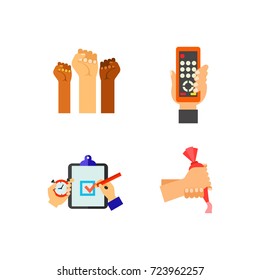 Symbolic hands icon set