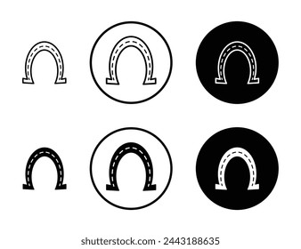 Symbolic Horseshoe Luck Icons. Good Fortune and Prosperity Symbols.