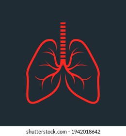 Symbolic human lungs silhouette - fluorography photo, vector
