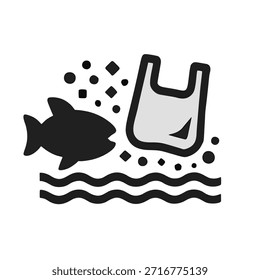 Um ícone simbólico para a poluição microplástica no oceano