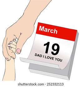 Symbolic illustration of a boy holding hands with his dad as a representation of 19 March, Feast of All Dad