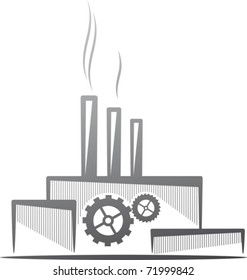 symbolic illustration with a factory. Industry concept