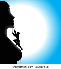 symbolic illustration of man trying to win a woman