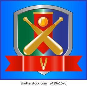 Symbolic image of baseball bats and ball on a blue background.
