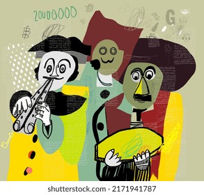 Symbolic image of buffoons who play