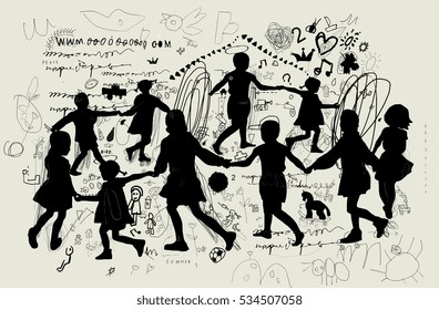 Symbolic image of children gathered in the dance.