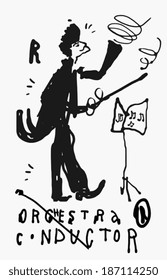 Symbolic image conductor who manages Orchestra. 