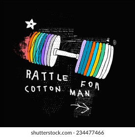 Symbolic image dumbbells which consists of many parts.