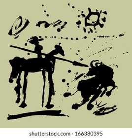 Symbolic image equestrian bullfighting 