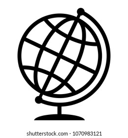 Symbolic image of geographical globe. Web icon. Vector illustration