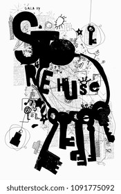 The symbolic image of keys in a large amount.
