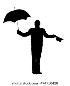 Symbolic image of a man with an umbrella