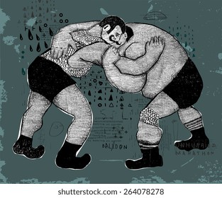 Symbolic Image Of People Who Are Struggling In The Ring.