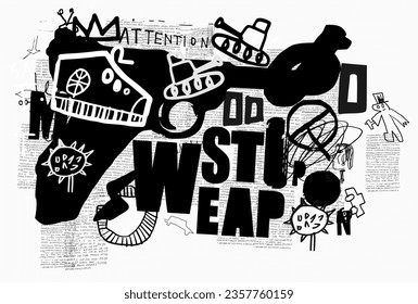 The symbolic image of a pistol with a twisted muzzle
