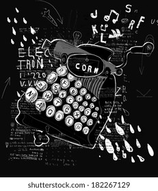 Symbolic image of printing on the typewriter. 