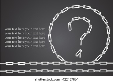The symbolic image of a question mark of the chain