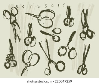 Symbolic image of scissors in a large number of  .
