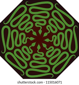 Symbolic image of the serpent in the form of an octahedron.