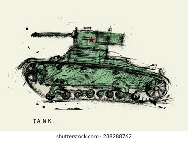 Symbolic image of the tank of the Second World War .