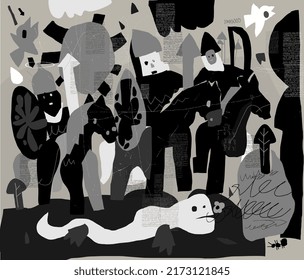 Symbolic image of three heroes on horseback.