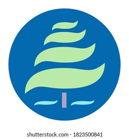 Symbolic image of a tree. The drawing can be used as a logo or icon.