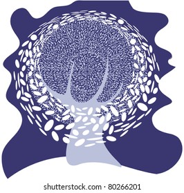The symbolic image of a tree snow decorative