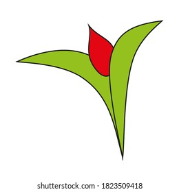 Symbolic image of a Tulip. The drawing can be used as a logo or icon.