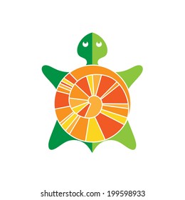 Symbolic image turtle - stylized vector sign