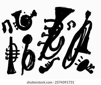 Symbolic image of wind musical instruments