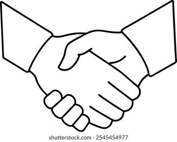 Symbolic Line Art of a Handshake for Partnership and Unity