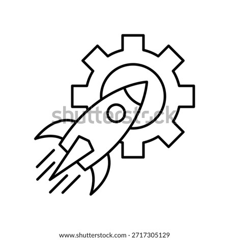 A symbolic line icon representing Deployment and product launch, perfect for startup releases and system implementation.