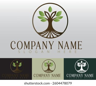  A symbolic logo featuring a tree inside a circle, symbolizing strength and well-being.