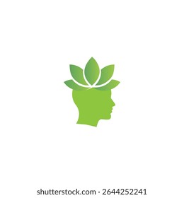 A symbolic lotus blooming from a human head, representing mindfulness, spiritual healing, and meditation. Perfect for yoga brands, coaches, and holistic wellness services.