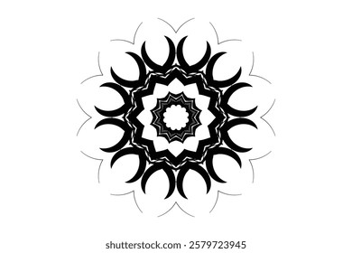 Symbolic Mandala Design with Concentric and Floral Motifs	
