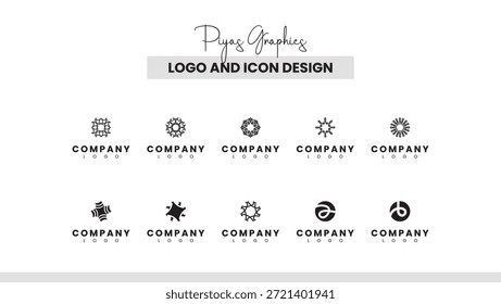 Paquete simbólico de diseño de logotipo mínimo