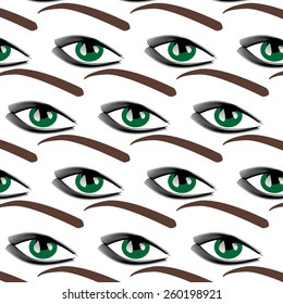 Symbolic modern pattern with the image of female blue eyes