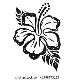Symbolic monochrome image of an exotic flower. Sample tattoo design