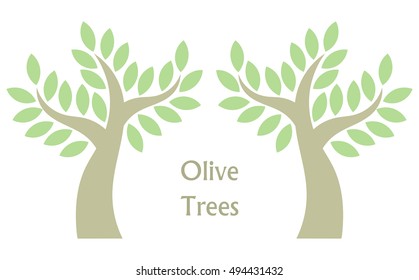 Symbolic olive trees. Vector illustration