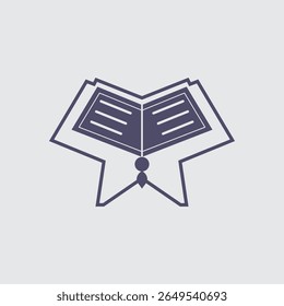 A symbolic open Quran illustration represents Islamic faith, design, and spirituality for religious projects.