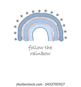 Symbolic Painting of a blue rainbow