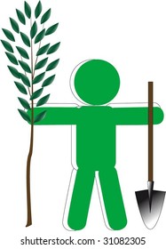 symbolic person will put tree