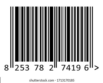 Symbolic product code. Barcode UPC-A symbolic code vector illustration. EAN bar code icon.
